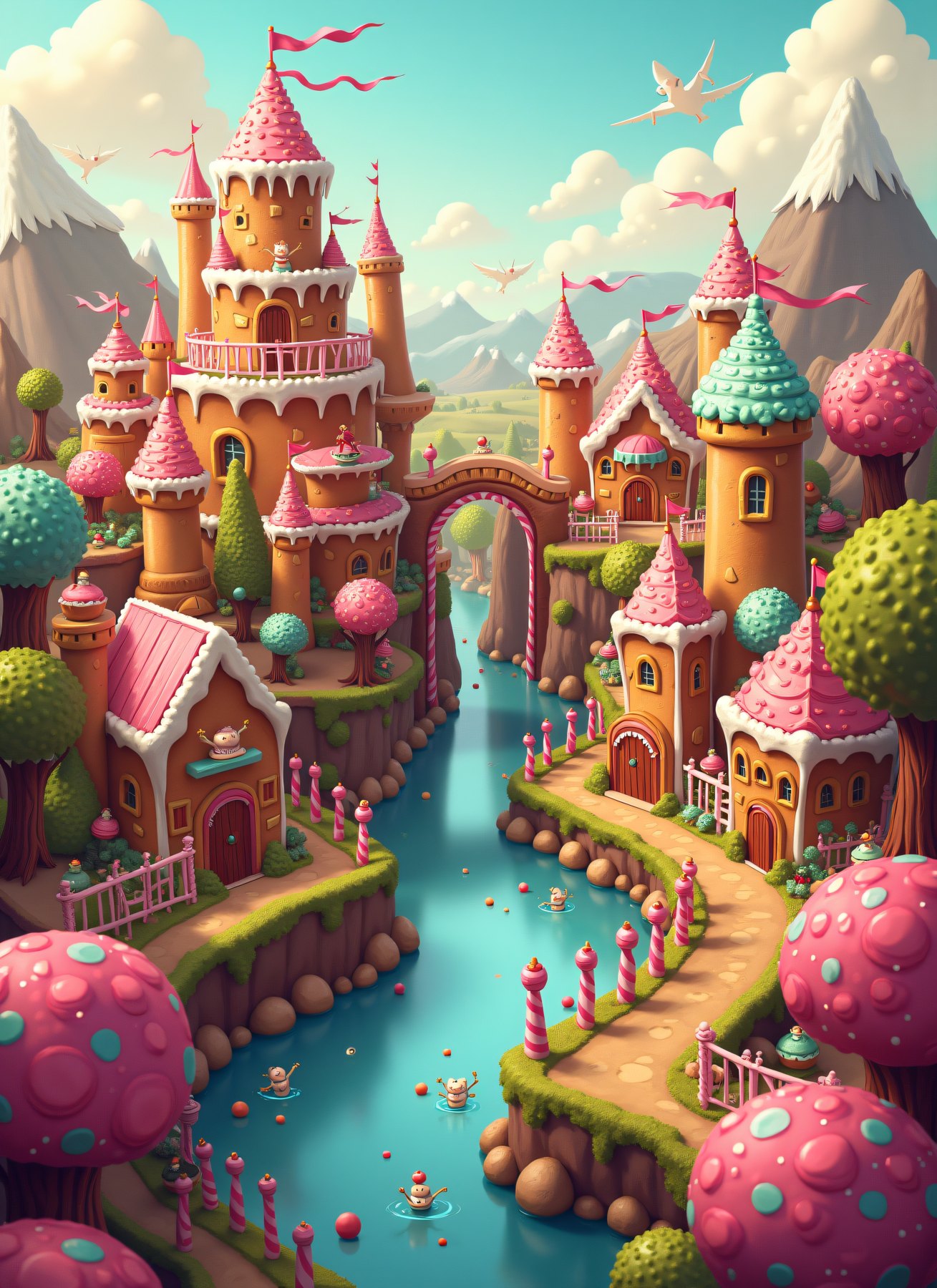 A colorful seek-and-find candy kingdom